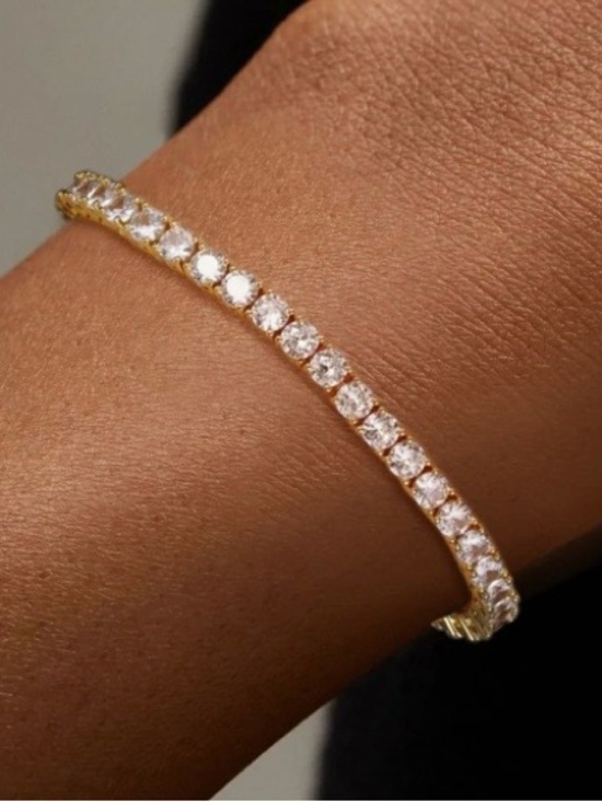 Adina Eden Jewelry - 4MM Round Bezel Set CZ Tennis Bracelet in Gold Plating  6 Inches In Length